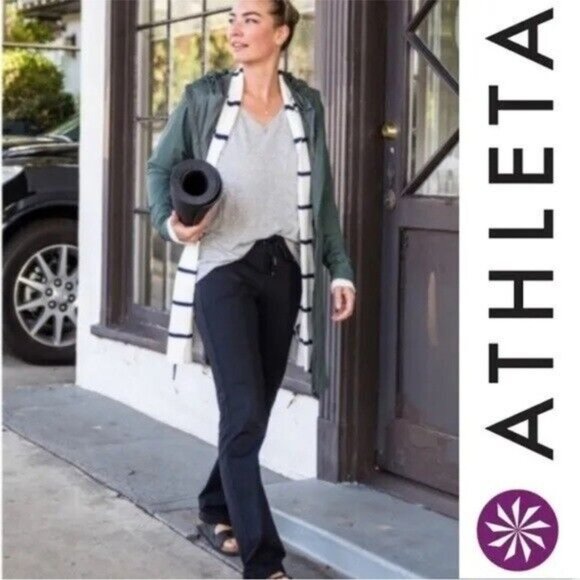 Athleta Midtown Trouser Pants Black Athletic Casual Comfy Pants Stretch 6 Women - Picture 14 of 14